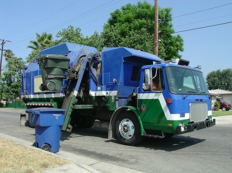 Professional waste removal team at work